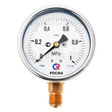 Манометр ТМ-320Т.00(0-1,6MPa) М12х1,5, виброустойчивый (гидрозаполненный) 63мм, осевой