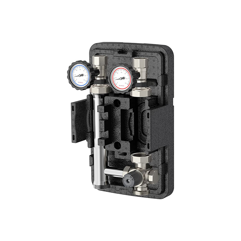Группа быстрого монтажа Varmega V-Flow DN25 нерж.сталь с термосмес. клапаном, без насоса VMPG11-250